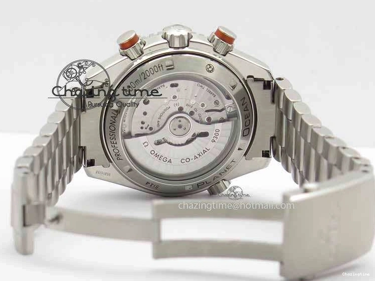 0320 Sophisticated Planet Ocean Master Chronometer Chrono SS OM 1:1 Best Edition Orange On SS Bracelet A 8156